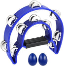 EastRock Double Row Tambourine,Metal Jingles Hand Held Percussion-Half Moon Tambourine for Adults, KTV, Party BLUE by TinyTreasures Baby Boutique