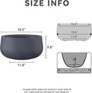 Kante 19.6" Dia Round Concrete Planter, Cement Plant Pots with Drainage Hole and Rubber Plug for Outdoor Indoor Garden Home, Modern Curvaceous Design, Dark Gray by GreenHaven Gardens