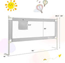 BABY JOY Bed Rail for Toddlers, 69’’ Extra Long, Height Adjustable & Foldable Baby Bed Rail Guard w/Storage Pocket & Double Safety Child Lock for Kids Twin Double Full Size Queen King Mattress (Gray) by TinyTreasures Baby Boutique