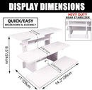 WANLIAN 3-Tier Straight Retail Table Display Stand, Portable Display Rack Shelves for Vendors, Craft Shows, Farmers Market, Pop Up Shop Countertop White Risers for Display, Soap, Candles, Tumblers by CozyNest Decor
