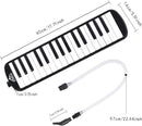 EASTROCK 32 Key Melodica Instrument Air Piano Keyboard Soprano Melodica with 2 Mouthpieces Tube Sets Carrying Bag for Beginners Adults Gift Black by TinyTreasures Baby Boutique