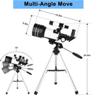 Telescope for Adults & Kids, 70mm Aperture 300mm Refractor Telescope, Portable Travel Refractor Telescopes for Astronomy Beginners with Tripod, Phone Adapter by TinyTreasures Baby Boutique