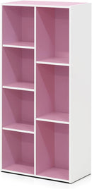 Furinno 7-Cube Reversible Open Shelf, White/Pink 11048WH/PI by TinyTreasures Baby Boutique