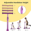 3 Wheel Scooter for Kids Ages 6-12,Kids Scooter with Light Up Wheels, Sturdy Deck Design, and 4 Height Adjustable Suitable for Kid Ages 3-12 by TinyTreasures Baby Boutique