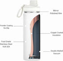 DRINCO Stainless Steel Water Bottle Spout Lid Vacuum Insulated Double Wall Water Bottle Wide Mouth (40oz 32oz 22oz 18oz 14oz) Leak Proof Keeps Cold or Hot (22 oz, 22oz Artic White) by CozyNest Decor