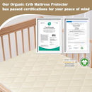 Lofe Organic Cotton Crib Mattress Protector - Top&Side Waterproof, 100% Waterproof Crib Mattress Protector, Breathable Baby Crib Mattress Cover, Toddler Crib Mattress Fitted 52x28x9 in by TinyTreasures Baby Boutique