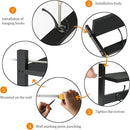 BAMEOS Wall-Mounted Shelf with Hooks - 28.9 Inch Entryway Hanging Shelf with 5 Dual Hooks for Bathroom, Living Room, Bedroom (Black) by CozyNest Decor