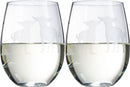 Chihuahua Stemless Wine Glasses Set Of 2 By Dog Lover Glass Gifts For Mom Dad Sister by The Wine Savant