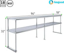AmGood Double OverShelf Stainless Steel NSF - Many (96" Long x 18" Deep) by CozyNest Decor