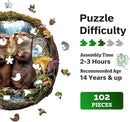 Jigfoxy Wooden Puzzles for Adults, Otter Couple Wood Puzzles Adult, Unique Animal Shape Wooden Jigsaw Puzzles for Adults, Birthday Gifts for Puzzle Lovers Family Friend (S-8.1 * 8.4in-102pcs) by TinyTreasures Baby Boutique