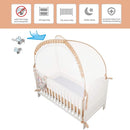 Baby Safety Crib Tent Infant Pop up Mosquito Net Nursery Bed Canopy Netting Cover - Keep Baby from Climbing Out with Hanging Diaper Storage Bag (Beige) by TinyTreasures Baby Boutique