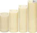 CANDLE CHOICE Waterproof Outdoor Battery Operated Flameless Candles with Auto Timer Flickering Plastic Resin Electric LED Slim Pillar Lights for Lantern Patio Garden Wedding Party Decorations 4 Pack by GreenHaven Gardens
