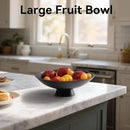 Decorative fruit bowl for Home Decor Large Modern Handicraft Key Bowl for Entryway Table Stylish Centerpiece Purse Bowl Pedestal bowl for Kitchen Counter Coffee Table(Artificial Stone Black) by CozyNest Decor