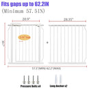 Extra Wide Baby Gates 57.5-62 Inch, Large Metal Safety Gate for Stairs, Doorways - No Drilling, Pressure Mounted Pet Gates for Kids & Dogs by TinyTreasures Baby Boutique
