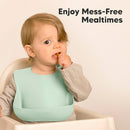 KeaBabies 2-Pack Silicone Baby Bibs for Eating - Sturdy Food-Grade Silicone Bibs for Babies Girl, Boy, Large Food Catcher, Clean & Put On Easily, Waterproof Toddler Feeding Essentials(Pastel Sky) by TinyTreasures Baby Boutique