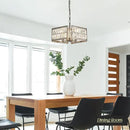 12” 4-Light Modern Crystal Chandeliers Nickel Dinning Room Light Fixture, Square Pendant Light Kitchen Island Chandelier, Flush Mount Ceiling Light for Living Room Entryway Bedroom Foyer by CozyNest Decor
