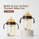 Thyseed Infant Spill Proof Weighted Straw Sippy Cups with Handles and Lids Breastfed Baby First Soft Spout Top Training Water Cup Toddler Boy Girl No Leak Transitioning Bedtime Milk Bottles 6 Months+ by TinyTreasures Baby Boutique
