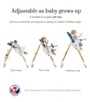 Mallify Convertible High Chairs for Babies and Toddlers, Height Adjustable Baby High Chair, High Chair with Removable Tray, Adjustable Backrest, Portable Baby Dinning Chair with Lockable Wheels by TinyTreasures Baby Boutique