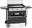 MFSTUDIO 27 Inch Flat Top Propane Gas Griddle Grill, Ceramic Coated Cast Iron Pan, Outdoor Flattop Grill with Lid for Cooking by GreenHaven Gardens
