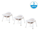 Foundations Secure Sitter Feeding Chairs Multipack, No-Tip Feet, 3-Point Adjustable Harness, Removable Tray, Easy to Clean, Stackable Feeding Chairs, 3 Pack (9 inch) by TinyTreasures Baby Boutique