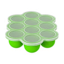 10 Cavities 2 OZ Portions Silicone Baby Food Freezer Tray with Lid,Ice Cube Trays & Molds,Baby Popsicle Mold,Egg Bite Molds,for Freezing and Baking Breast Milk,ice Cube,Egg Bites (Green) by TinyTreasures Baby Boutique