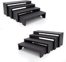Large Display Wood Risers Wooden Stand 8 Tier Wood Racks Decorative Rectangular, 2 Set 8 Piece Cupcake Stands Cologne Perfume Organizer Dessert Showcase Items(black) by CozyNest Decor