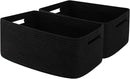 OIAHOMY Storage Basket for Shelves, Closet Cube Storage Bins Baskets for Clothes Blanket Towels, Baby Nursery, Toy Baskets Box, Woven Rope Basket, 15.75*11.81*7.09 IN, 2 Packs Black by TinyTreasures Baby Boutique