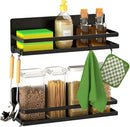 Magnetic Spice Rack for Refrigerator,Magnetic Shelf Fridge Organizer for Kitchen, Space Saver Container for Kitchen/Apartment, Drill Free, Black 2 Pack by CozyNest Decor