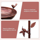 Metal Bird Bath for Outside, 2-in-1 Birdfeeder and Bath, 42 Inch Tall Stand with Hummingbird, Large 12Inch & Small 7.9Inch Bird Bath Bowl, 3 Bird Decor for Garden, Antique Bronze by GreenHaven Gardens