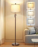 Modern Floor Lamp Adjustable Height Standing Lamp Tall Lamp with 3 Color Temperatures Floor Lamps for Living Room Bedroom Office Beige Shade Bulb Included-Brown by CozyNest Decor