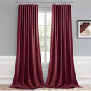 MIULEE Wine Red Back Tab Blackout Curtains 108 Inch Long 2 Panels Set for Bedroom, Rod Pocket/Pinch Pleat Extra Long Thermal Insulated Living Room Darkening Pleated Light Blocking Drapes by TinyTreasures Baby Boutique