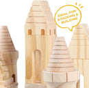 75 Pieces Wooden Castle Blocks Medieval Knights Princesses Wooden Castle Building Blocks Kit for Kids Boys and Girls by TinyTreasures Baby Boutique
