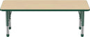 Factory Direct Partners FDP Rectangle Activity School and Classroom Kids Table (24 x 60 inch), Chunky Toddler Legs, Adjustable Height 15-24 inches - Maple Top and Green Edge by CozyNest Decor