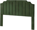 24KF Dark Green Teddy Fabric Tufted King Upholstered Headboard, Modern Vertical Channel Design California King Headboard with Stepped Silhouette Top Edge,6026-K-Teddy Dark Green by CozyNest Decor
