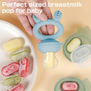 Haakaa Baby Fruit Food Feeder & Mini Freezer Nibble Tray Combo, Breastmilk Popsicle Molds for Baby Cooling Relief, BPA Free Silicone Feeder for Safe Infant Self Feeding, 4 Month+ (Sky Blue) by TinyTreasures Baby Boutique
