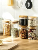 17oz Glass Food Storage Jars, Glass Jars with Bamboo Lids, Kitchen Storage Jars, Set of 12, Canisters with Airtight Lids for Spice, Coffee, Cookie, Pantry Organizers by CozyNest Decor