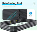 Quictent Galvanized Raised Garden Bed Kit, 8x4x1 ft Oval Metal Planter Box for Vegetables, Rubber Strip Edging Included (Dark Gray) by GreenHaven Gardens