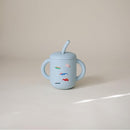 mushie 100% Silicone Training Cup & Straw for Toddlers | 6 Months+ (Retro Cars) by TinyTreasures Baby Boutique
