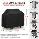 BBQ Grill Cover 50 Inch, Heavy Duty Waterproof Barbecue Cover for Outdoor Grills up to 48 Inch Width, Suitable for Weber, Char Broil, Nexgrill Grills, etc, All Weather Protection, Black by GreenHaven Gardens