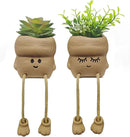 2Pcs Smiley Face Succulent Artificial Plants Planters - Cute Plant Pot Home Decor, Small Faux Plants Planter Indoor for Bathroom/Office/Kitchen Window Sill Decor, Fake Plant Ideas Gifts for Women by GreenHaven Gardens
