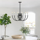 Black Dining Room Chandelier, LED Hanging Lamp Ceiling, Modern Round Candle Pendant Light Fixtures for Farmhouse Living Room Bedroom Kitchen Island (Black-C 6Lights) by CozyNest Decor