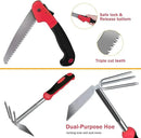 Red Gardening Tools, WisaKey 9 Piece Stainless Steel Heavy Duty Garden Tools, Red Gardening Hand Tools with Non-Slip Ergonomic Handle, Garden Tote Bag, Gardening kit, Gardening Gifts for Women and Men by GreenHaven Gardens