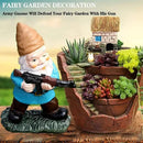 Garden Gnomes, 4.5inch Gnome Statues, Military Gnome with Gun, Funny Army Gnomes Decorations for Yard, Indoor Outdoor Halloween Christmas Thanksgiving Gifts (Red+Yellow+Blue) by GreenHaven Gardens
