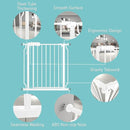 WAOWAO Baby Gate 14.16" Extra Wide Pressure Mounted Walk Through Swing Auto Close Safety White Metal Toddler Kids Child Dog Pet Puppy for Stairs,Doorways,Kitchen by TinyTreasures Baby Boutique