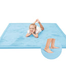 Baby Play Mat for Floor,1.3" Thick Memory foam Tummy Time Mat for Toddlers,Infants,kids,Water-Repellent Soft Nursery Rug,Extra Large Non Slip for Crawling&Yoga,Tatami Style for Living Room(Light Blue) by TinyTreasures Baby Boutique