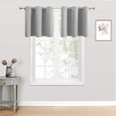 ChrisDowa Small Kitchen Valances for Windows - Grommet Short Thermal Insulated Room Darkening Window Valances Curtains for Living Room (2 Panels, Light Grey, 42 x 18 Inch) by CozyNest Decor