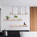 AZSKY 48 Inch Large Wood Floating Shelves for Wall Set of 3, Rustic Natural Picture Ledge Shelf Decor for Bedroom Kitchen Bathroom Living Room Nursery Display, 3 Same Sizes by CozyNest Decor