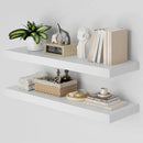 Heimlove 36 Inch Long Floating Shelf for Wall, 12" Deep White Floating Shelves Wall Shelves for Bedroom Living Room Bedroom, Wall Mounted Shelves for Storage Book Decor, Set of 2 by CozyNest Decor