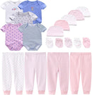 Kiddiezoom Unisex Baby Layette Essentials Giftset Clothing Set 19-Piece For Newborn Baby by TinyTreasures Baby Boutique
