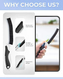 Crevice Cleaning Brushes, Scrub Brush for Hard to Reach Small Space, Home Essentials, Cleaning Supplies, Cleaning Tools for Household Use, Bathroom, Shower, Kitchen, Toilet, Window (3, Black) by CozyNest Decor